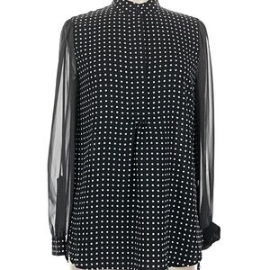 Anne Klein Black and White Polka Dot Top